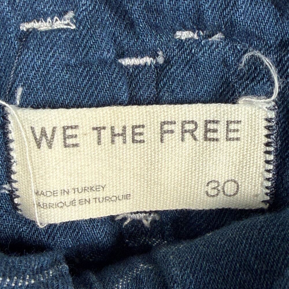 We The Free by Free People Plaid Wide Leg Cargo Capri Pants Women's 30 Blue - Picture 3 of 9